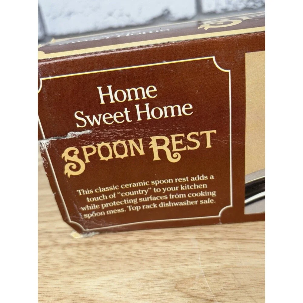 Ceramic Home Sweet Home Spoon Rest Cottagecore New In Box 9”